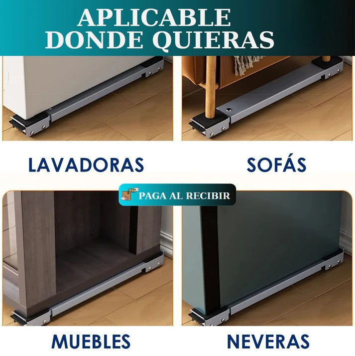 Soporte Móvil Reforzado para Nevera y Lavadora – Limpieza y comodidad al instante