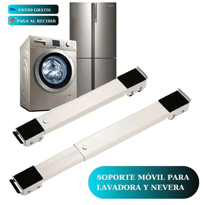 Soporte Móvil Reforzado para Nevera y Lavadora – Limpieza y comodidad al instante