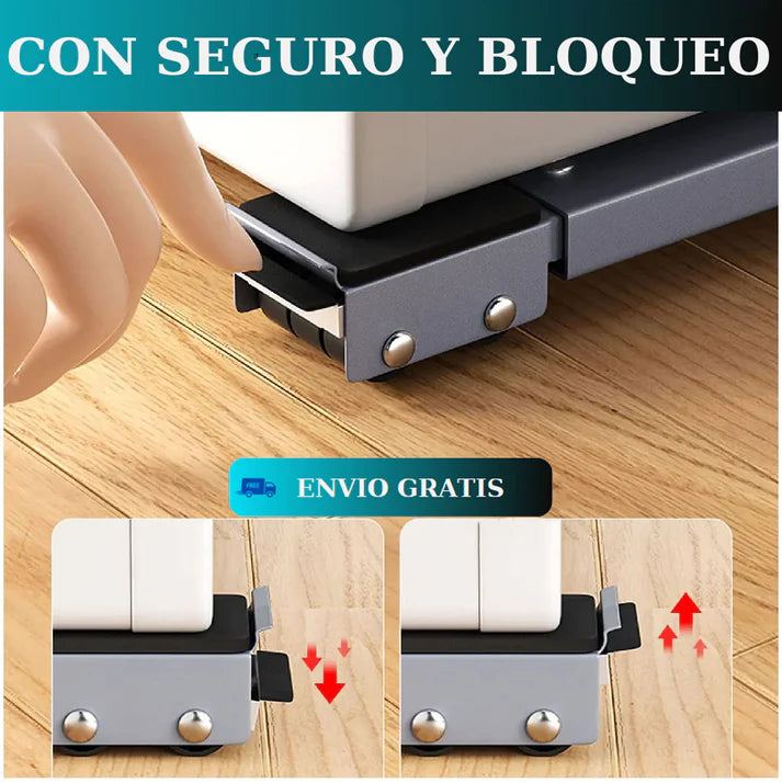 Soporte Móvil Reforzado para Nevera y Lavadora – Limpieza y comodidad al instante