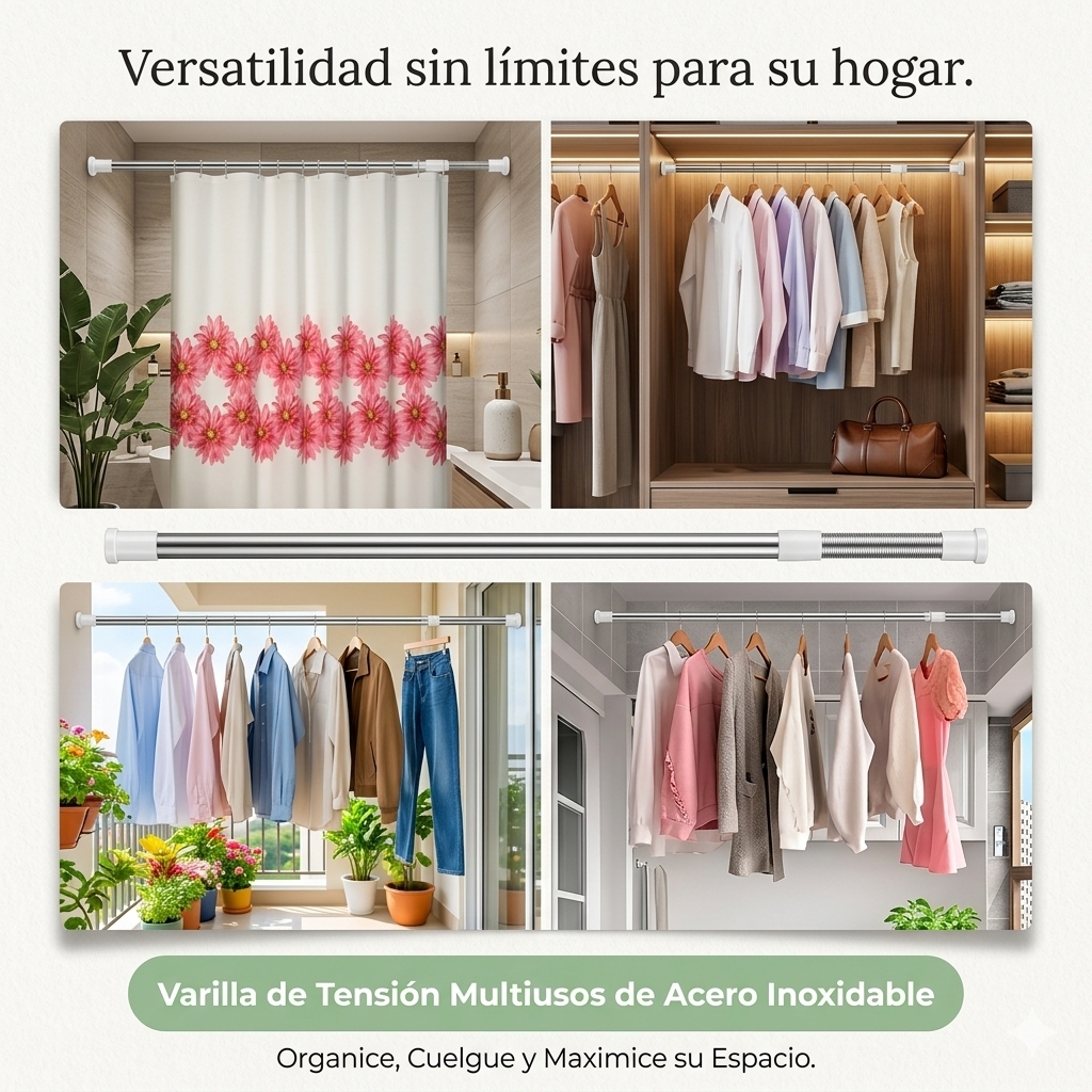 FlexiRod™ – Organiza tu espacio en segundos sin taladro