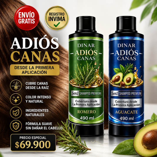 DINAR CHAMPÚ 5‑en‑1 – Cubre Canas al Instante