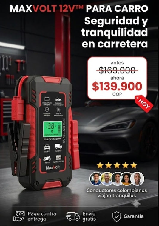 MaxVolt StartPro™ - Arrancador de Batería Portátil para Carro