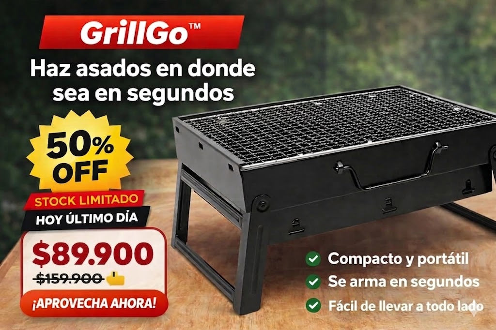 GrillGo™ – Arma tu parrilla en segundos y haz asados donde sea